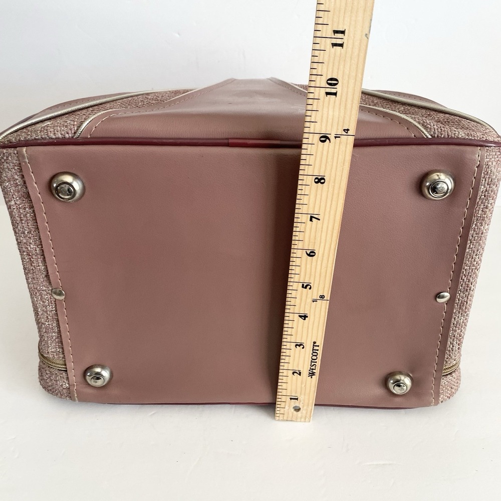 Vtg Brunswick Bowling Bag Retro Single Ball Rack Lavender Textile Inserts - Picture 9 of 13
